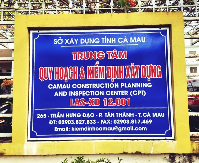 Biển hiệu Trung tâm Quy hoạch và Kiểm định xây dựng